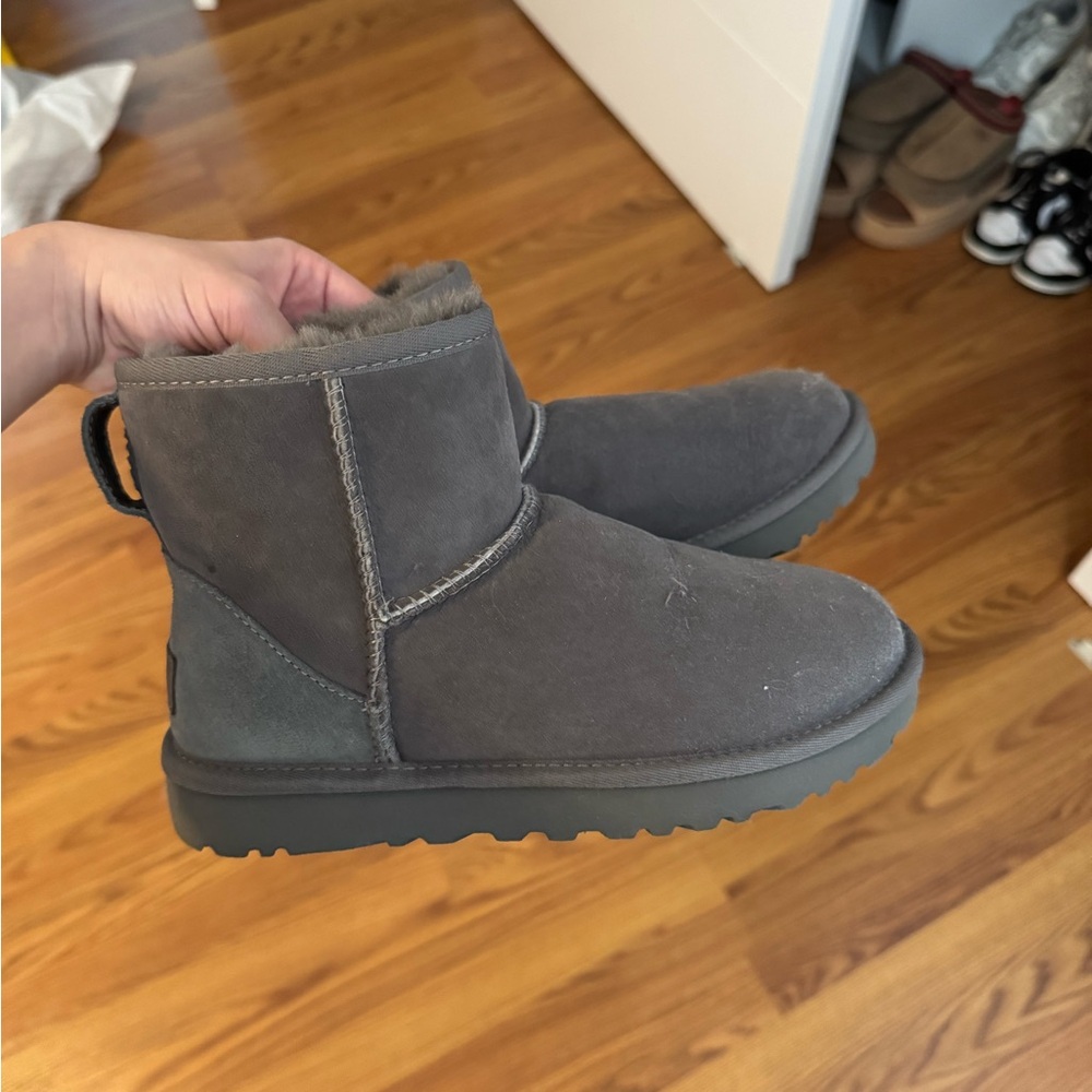 Gray UGG Suede Ankle Boots